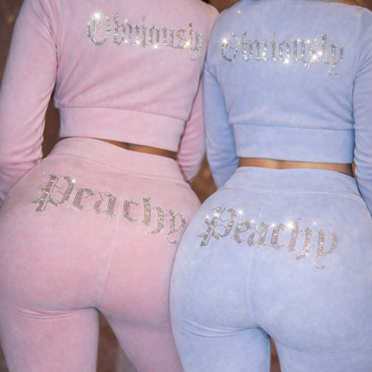 Obviously Peachy Velour Set