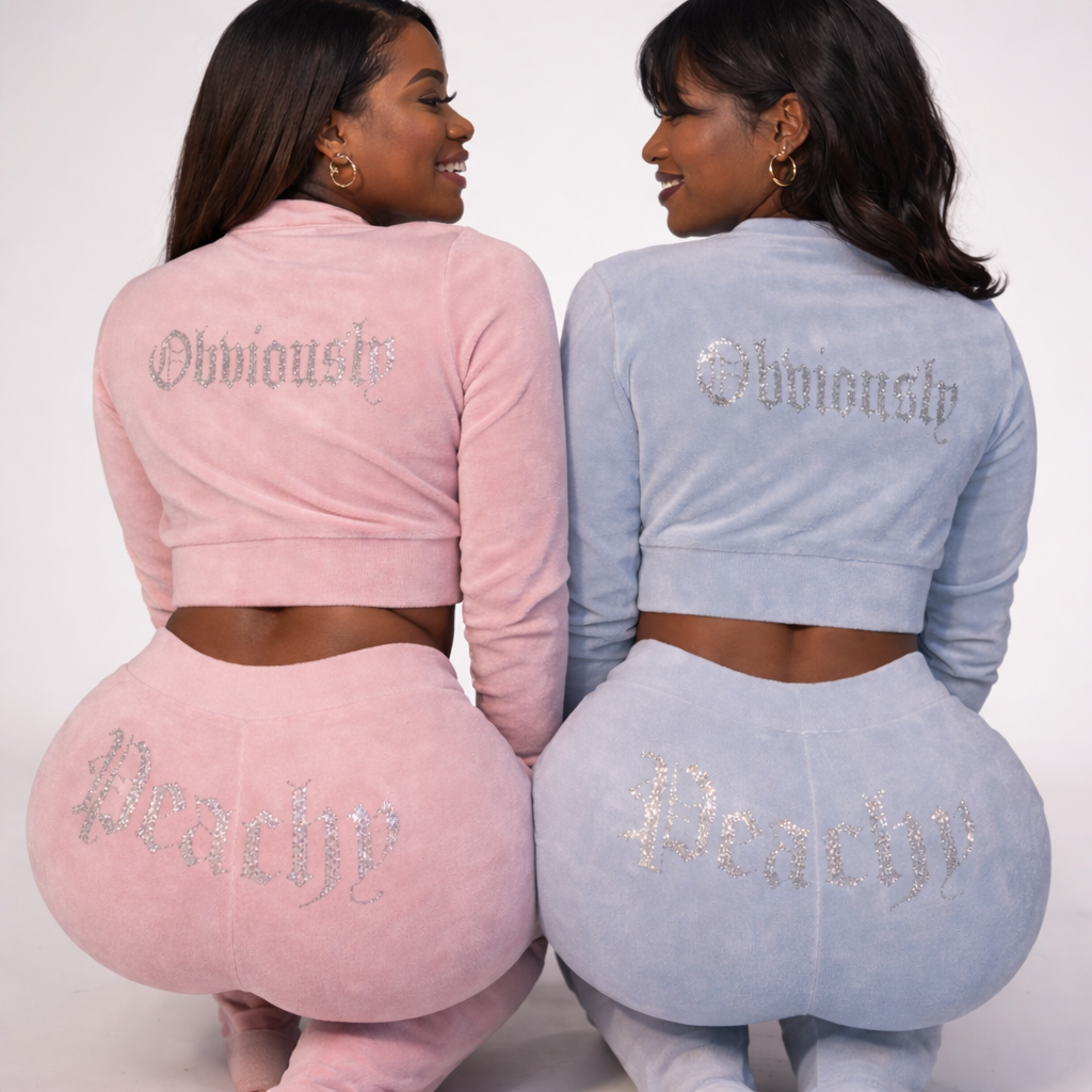 Obviously Peachy Velour Set