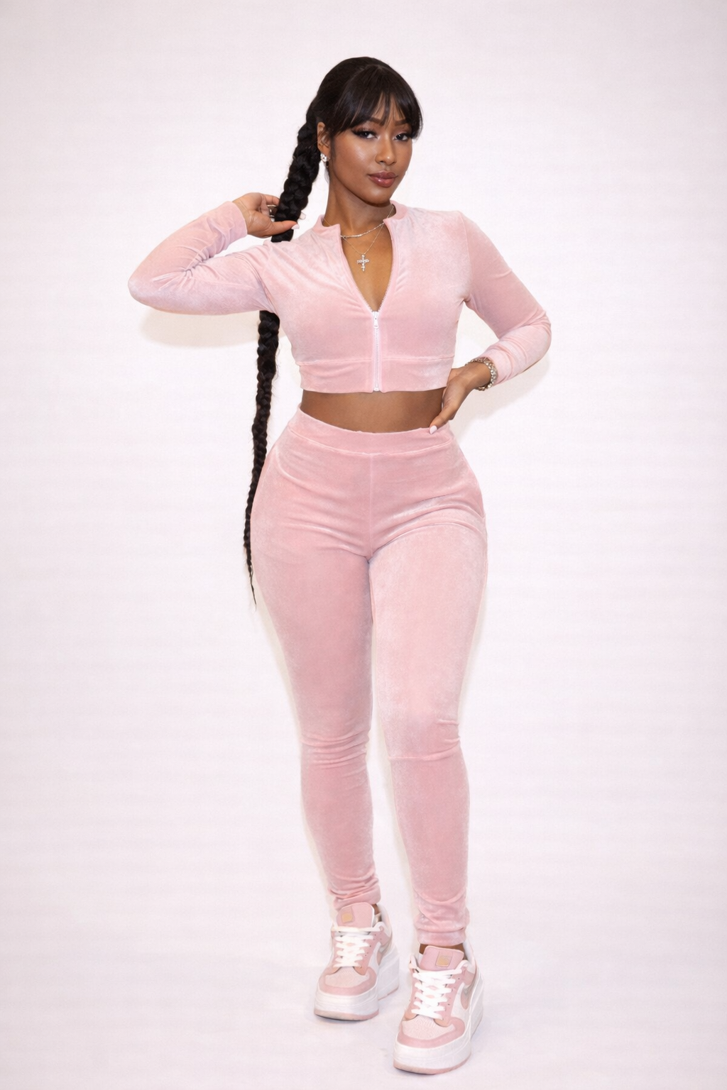 Obviously Peachy Velour Set